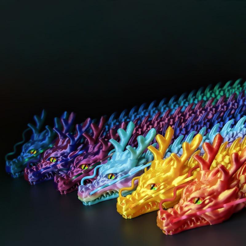 3D Printed Movable Chinese Dragon Toy Ornament - Large, Creative, Hot Seller