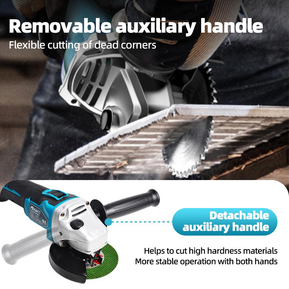 21V 125mm Brushless Electric Angle Grinder Woodworking Cutting Polishing Machine Cordless High Power Tool for Makita 18V Battery