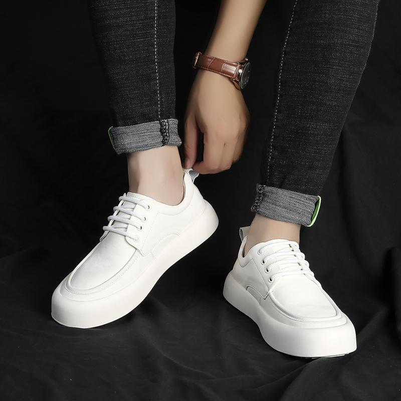 Fashion Fashion British Style Men's Casual Lace-up Shoes Leather Mens Comfortable Driving Flats Thick Soled Mens Classic Outdoor Oxfords