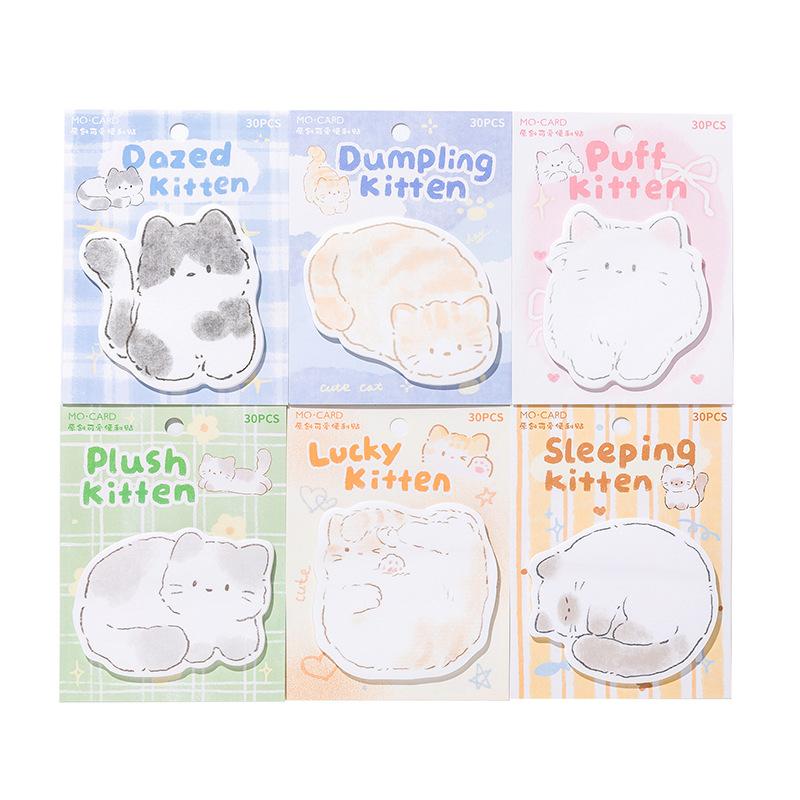 Special Shaped Sticky Gift Notes Cat Paradise Series Cute Healing Kitten Student Message Notebook Decoration Kawai Stationery