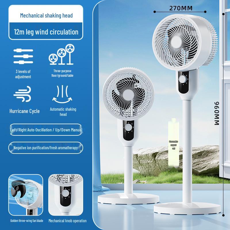 Smart Remote-Controlled Oscillating Electric Fan: Low Noise Floor & Table Air Circulation Fan