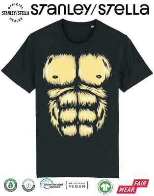 Gorilla Brust HALLOWEEN T-Shirt Herren Lustiges Horror Kostüm Ausgefallenes Kleid