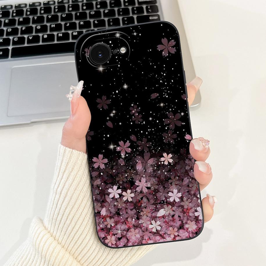 For iPhone 16E Case Popular Flower Cartoon Silicone Phone Cover For iPhone16E Funda For iPhone SE 2025 SE4 Shockproof Soft Cover