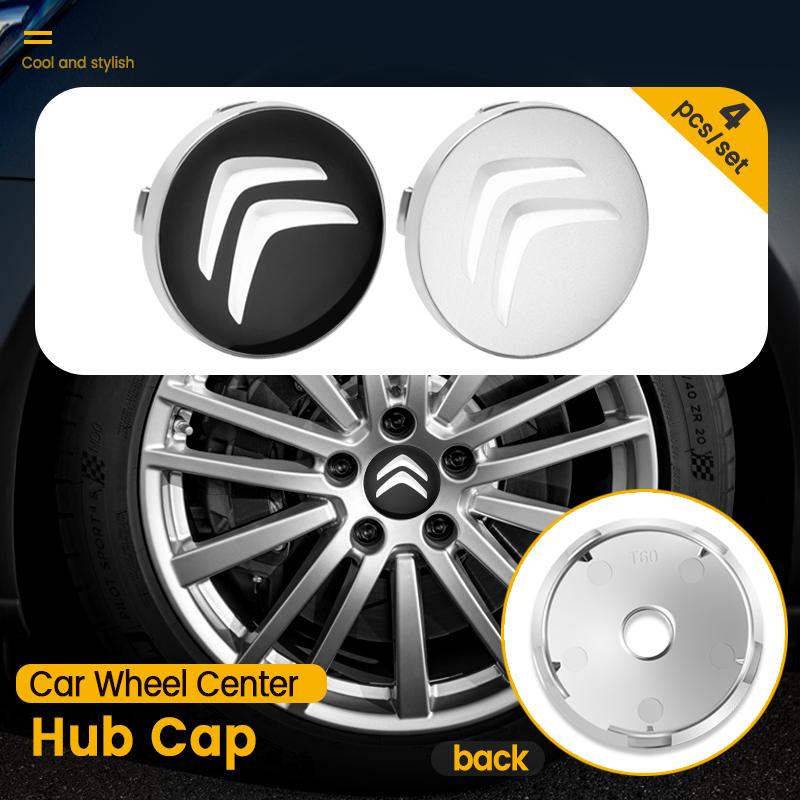 4pcs 56mm/60mm Car Wheel hub Center Cap Badge Covers Sticker For Citroen Cactus C1 C2 C3 C6 C8 C4 Picasso Xsara C5 Aircross