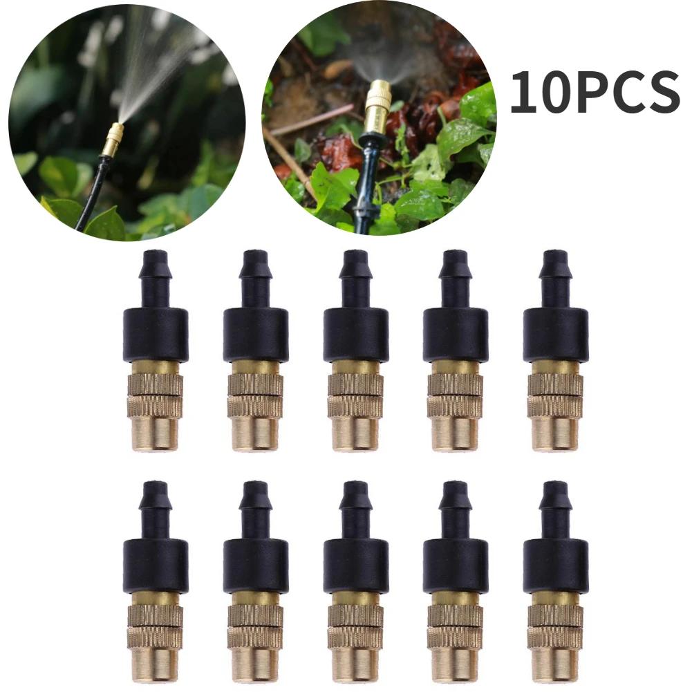10pcs 4/7PVC Micro Drip Sprinklers Adjustable Green Dripper Nozzle Agricultural Save Water Portable Automatic Irrigation Tools