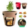 Vaso in Tessuto Sacchi da Coltivazione con Manici e Apertura Laterale a Velcro Contenitore Cuciture Rinforzate Circolazione dell'Aria Vaso per Giardino