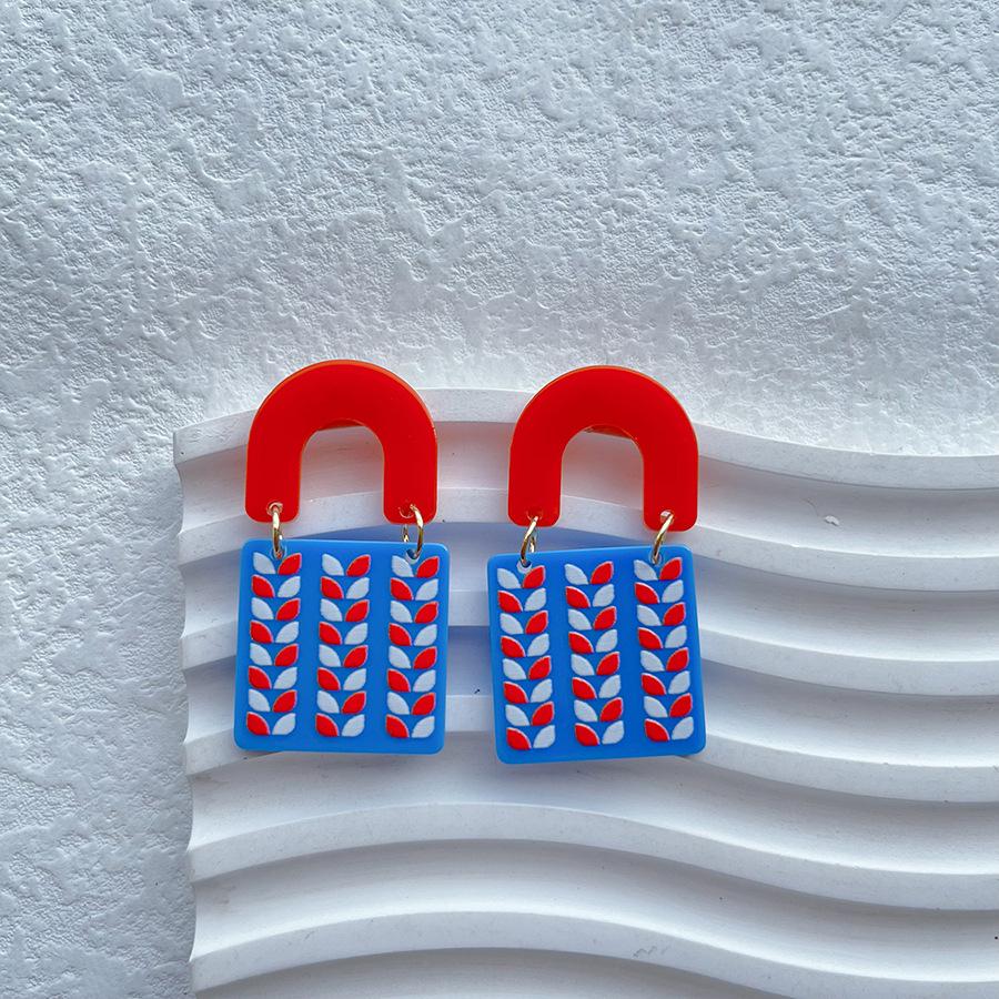 Creative Acrylic Geometric Earrings: Fun Handbag Shape, Irregular INS Style for Women and Girls