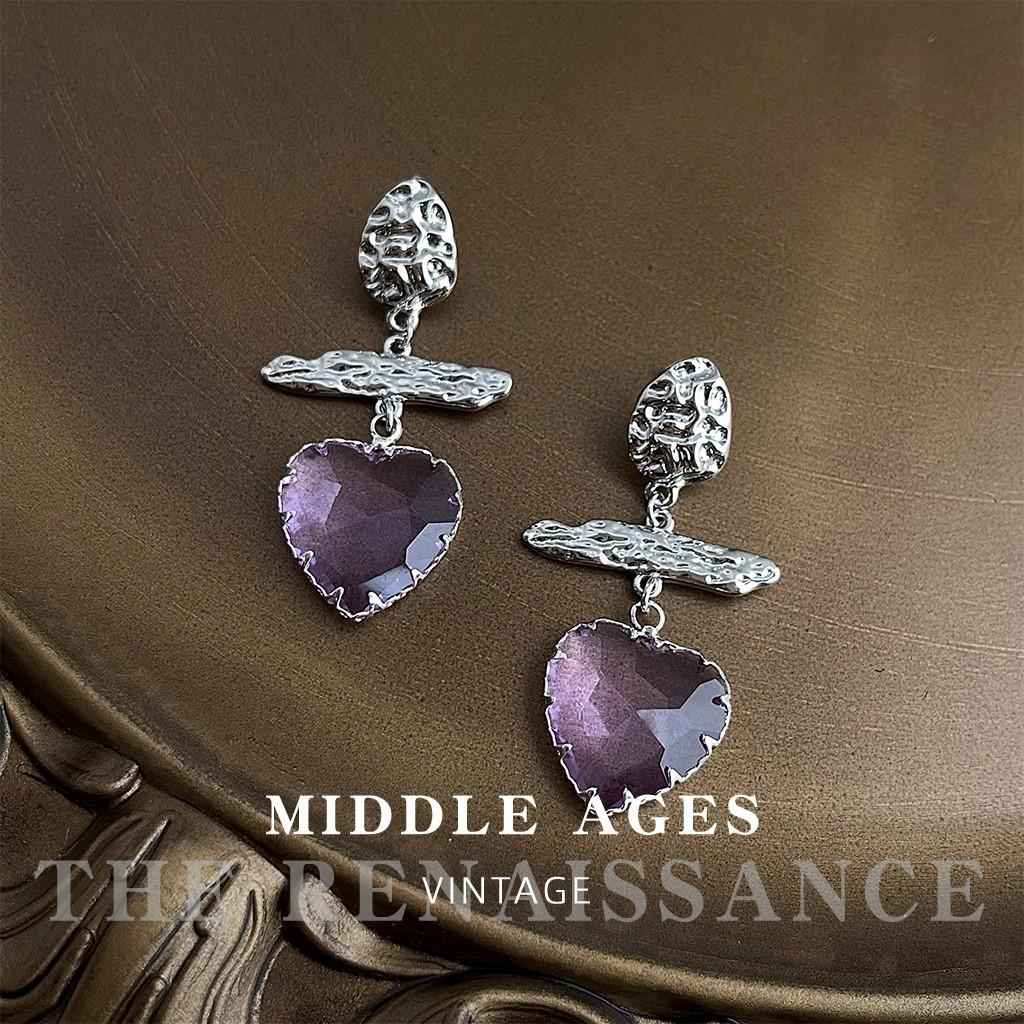 Серьги-кристаллы фиолетовая любовь с жидкой текстурой ретро преувеличенные серьги