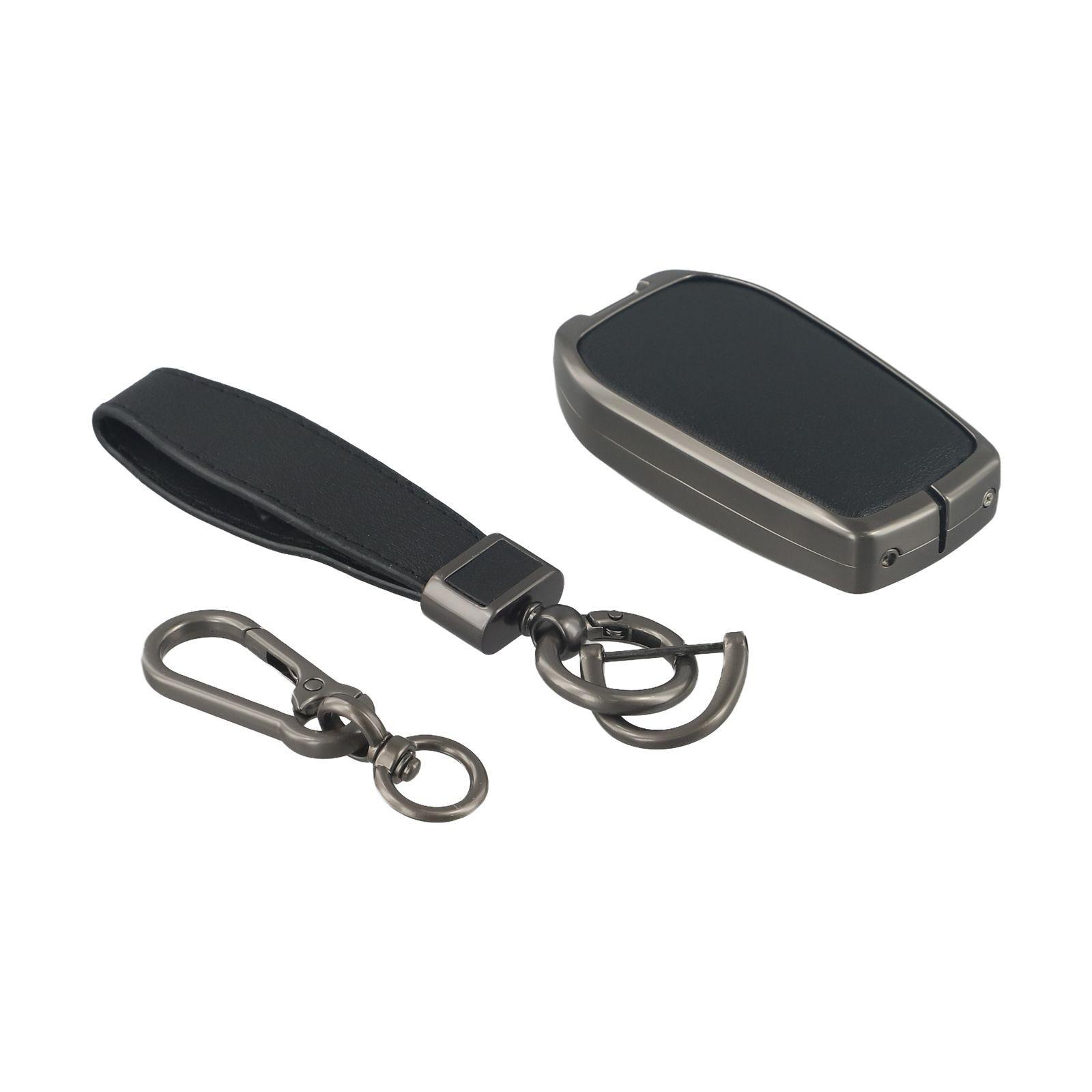 Secure Zinc Alloy Leather Remote Key Shield for Toyota For Tundra For Corolla чёрный