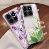 Blue Purple Flower Pattern Case For Xiaomi Redmi Note 15 Pro 4G Funda Redmi Note 14 13 Pro 5G Clear TPU Silicone Soft Cover