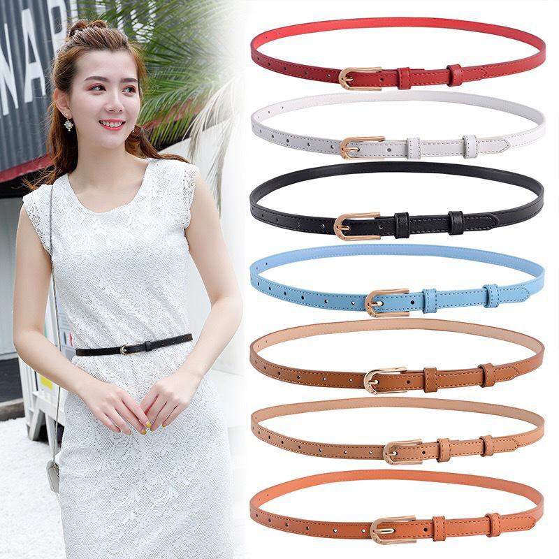 Women's Thin Leather Belt - Korean Style Decorative Waist Chain for Dresses and Pants