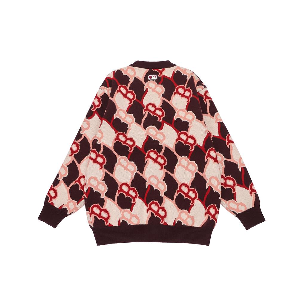 New MLB Old Flower Sweaters Unisex Burgundy 3AKCY0224-43WIS