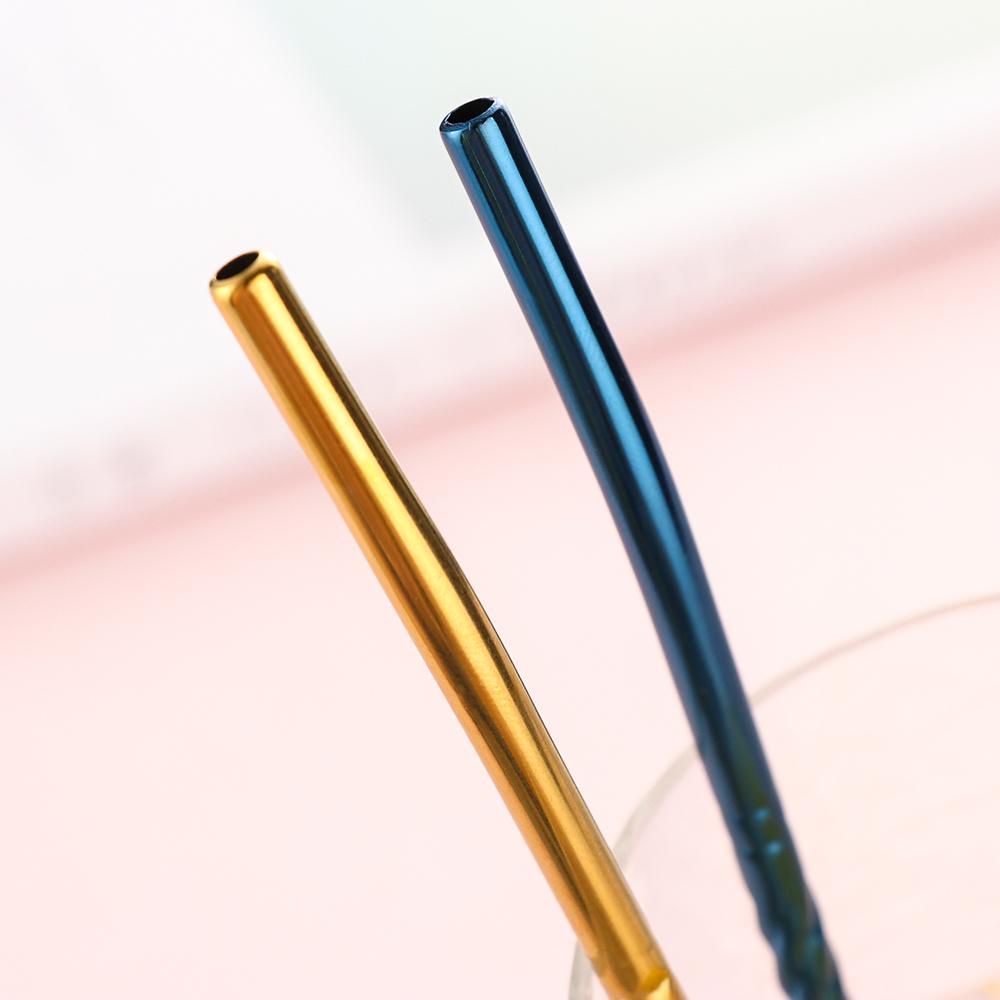 New Bar Tea Reusable Bent Filter Straws Spoon Coffee Spoons Stainless Steel Drinking Straw