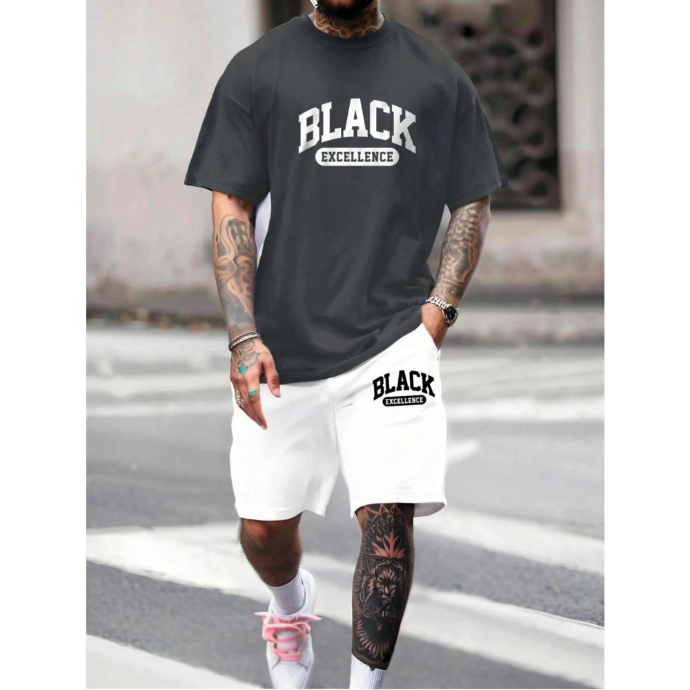

Summer men s sportswear short sleeved T-shirt suit T-shirt shorts two-piece outdoor travel suit oversized training shorts 5XL