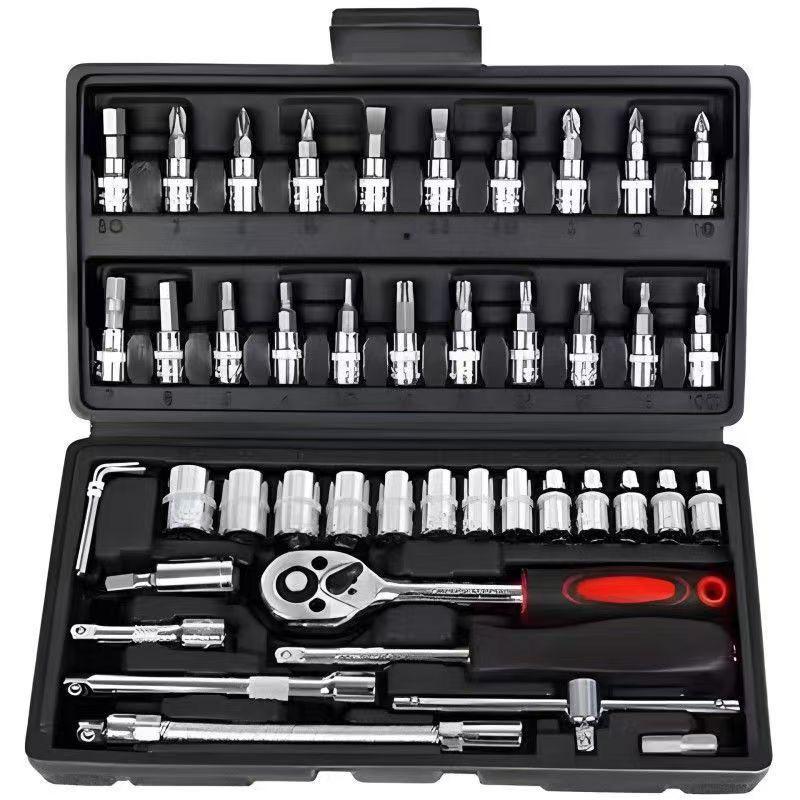 46-Piece Multi-Function Ratchet Wrench & Screwdriver Set for Auto Repair