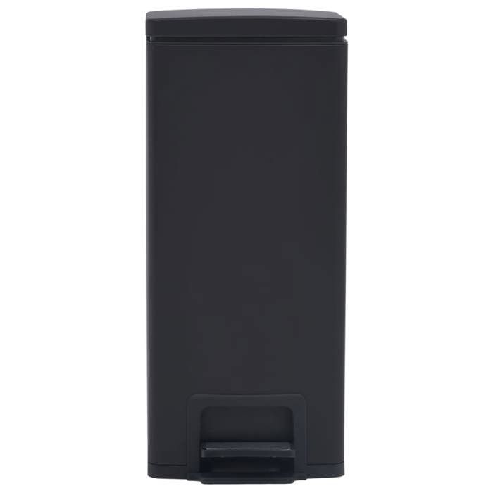 VidaXL Poubelle à pédale anti-empreinte 30 L Noir Acier inoxydable 149573