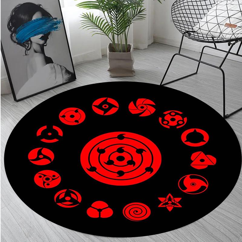 Naruto Circular Rug Office Decorative Carpet For Living Room Bedroom Door Mat Floor Carpet Computer Chair Area Rug