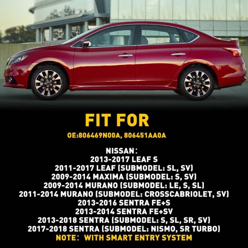 Capac pentru mânerul ușii exterioare față stânga, cadru, capac impermeabil, anti-murdar, compatibil pentru Leaf 806469N00A 806451AA0A 12459871