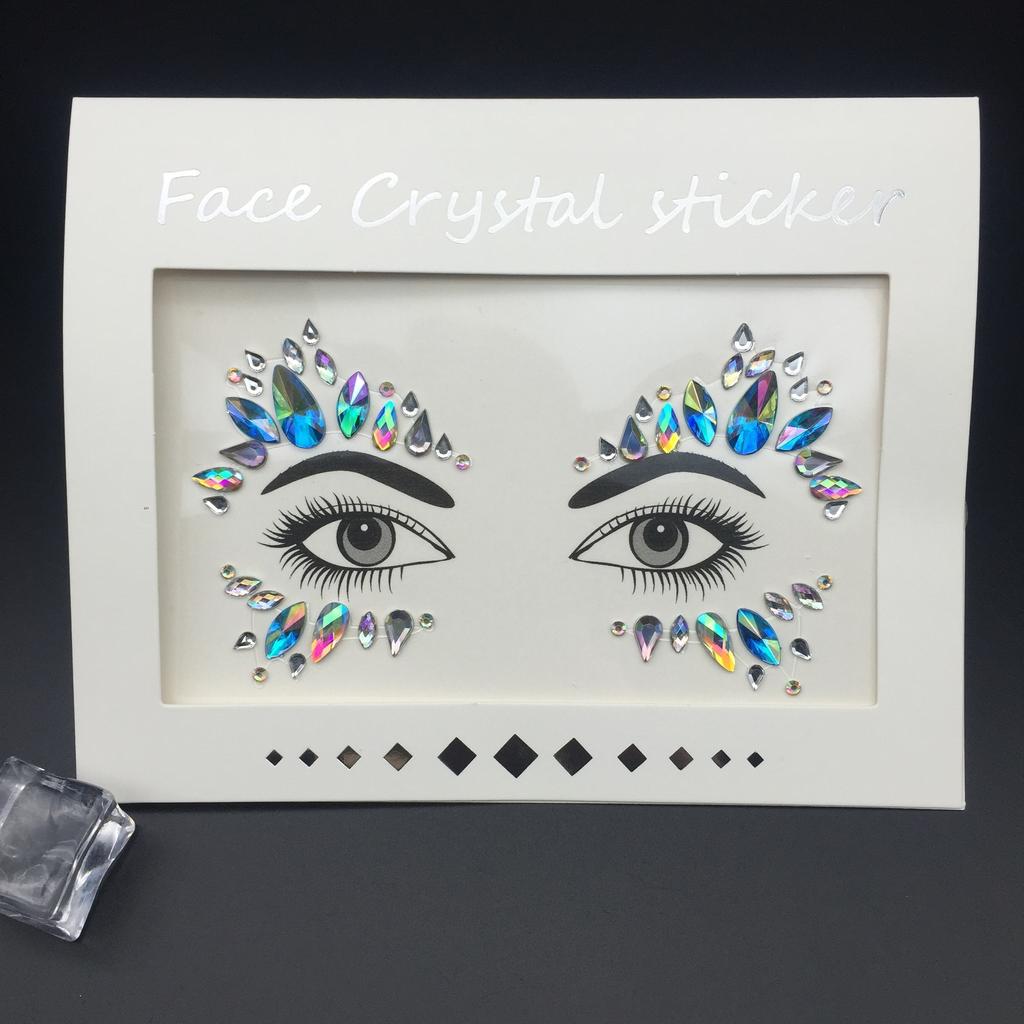 Crystal Tattoo Sticker Glitter Eyeliner Eyebrow Makeup Face Eyes Diamond Temporary Tattoo Rock Rhinestone 3D Eyeliner Stickers