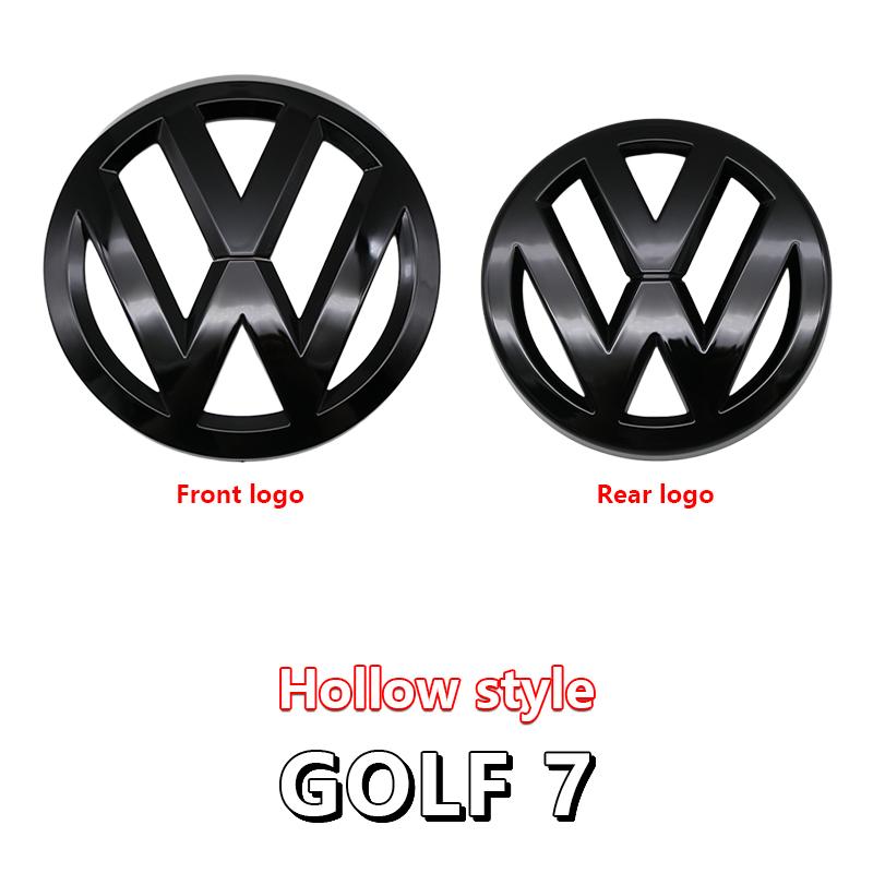 2pcs ABS Car Front Grill Emblem Rear Trunk Badge YU23 Logo For Volkswagen VW Golf 4 5 6 7 7.5 8 Scirocco Premium Pro Plus Extra