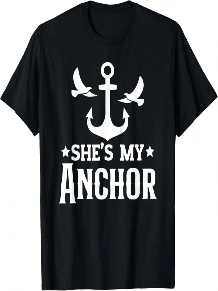 She s My Anchor, Matching Couples Valentine s Day T-Shirt S разноцветный