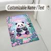 Panda Bamboo Forest Theme Soft Crystal Velvet Rug Custom Name & Text Print Non Slip Floor Rug for Bedroom Living Room