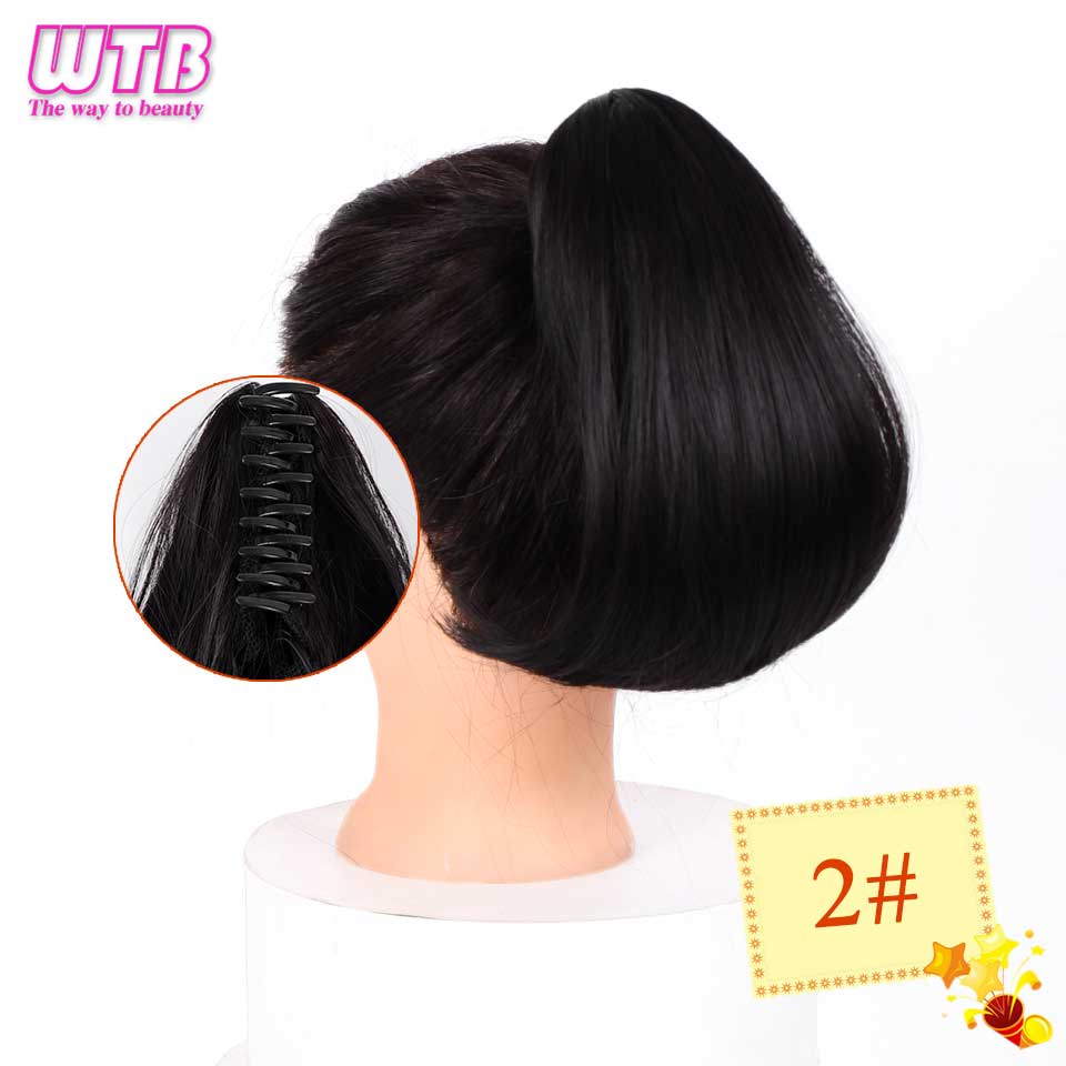 Short Straight Claw On Ponytail for Women Synthetic Straight Ponytail Hairpiece Brown Blonde Hairstyle