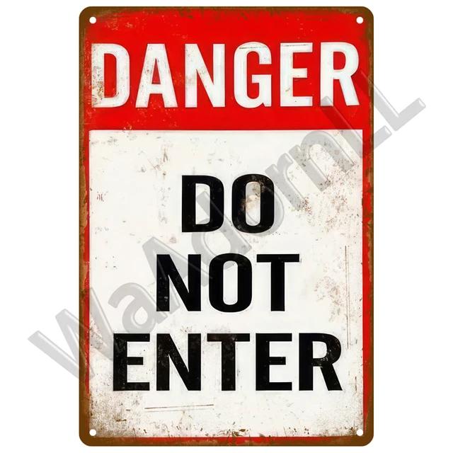 Vintage Retro Warning Tin Signs  Metal Caution Sign for Cafe Club Man Cave Pub Home Bars Coffee Shop  Wall Decor Art for Home