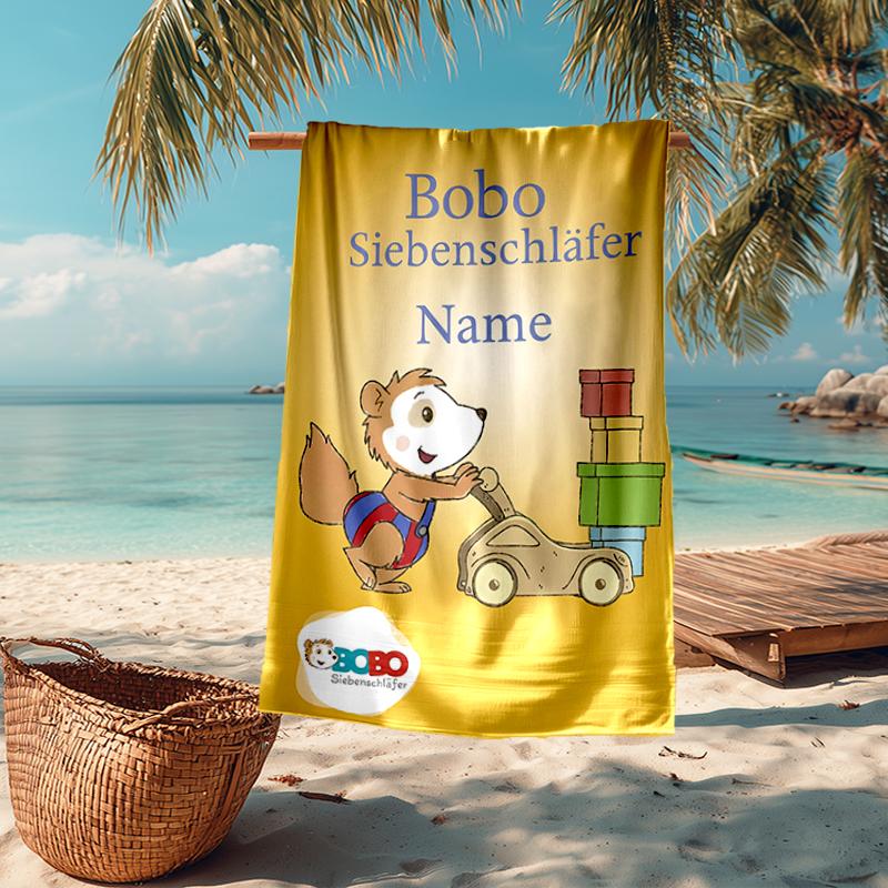 Custom Name Ultra-Soft Beach Towel with Bobo Theme,Ideal for Pool - Camping, Diving - Perfect Travel Essential, Vibrant Beach Towel.