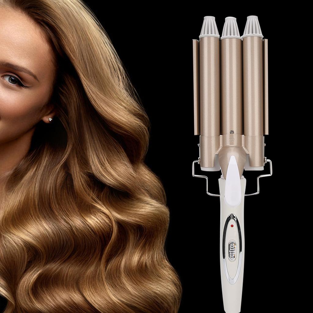 Professional Electric Hair Curler Curling Iron Hairdressing Styling Tool 22mm Champagne110-240V US