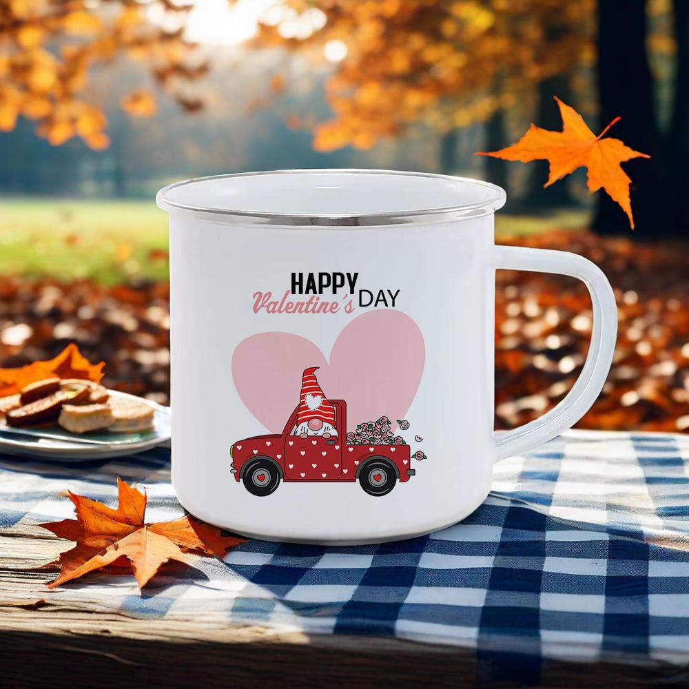 

Кружки с рисунком фламинго, розовая серия, чашка для воды, эмалированная кружка для кемпинга, кружка для кофе на тему Дня святого Валентина, кружка с рисунком любви, парная кружка, для пикника, барбекю 301-400ml