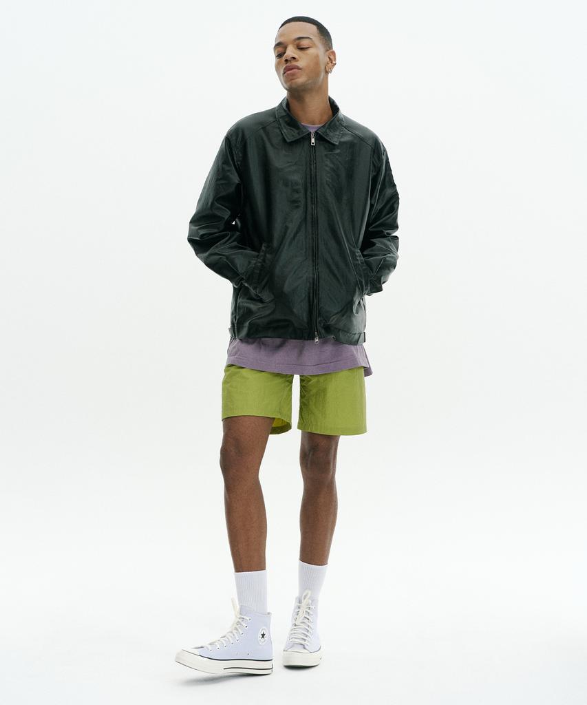 Kruxh Crushed Coated Blouson Jacket Oil Black