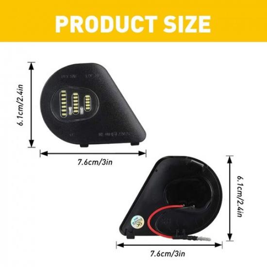 For Dodge RAM 2500 2010-2018 3500 AUXITO LED Side Puddle Mirror Lights White