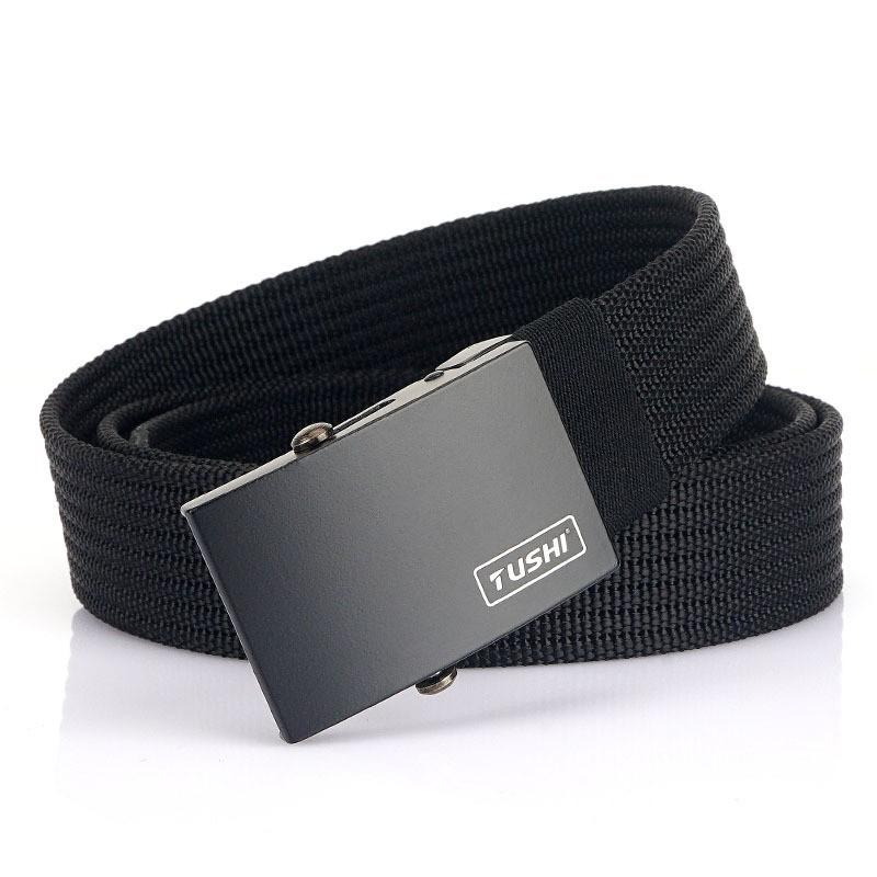 Trend Canvas Belt Male Young Students Automatic Buckle Casual Men's Pants All-match Nylon Knitted