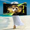 1PC Custom Name Soccer Art Beach Towel Highly Absorbent And Sand-Resistant Towel for Swimming, Pool, Yoga, And Travel Lightweight