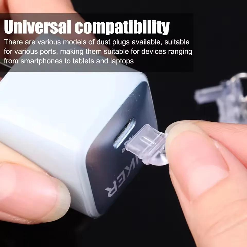 Transparenter DIY Anti-Staub-Stecker für IOS/Type C/Micro Handy-Ladeanschluss-Steckerabdeckung Schutz für IPhone 16 15 Samsung Stopper