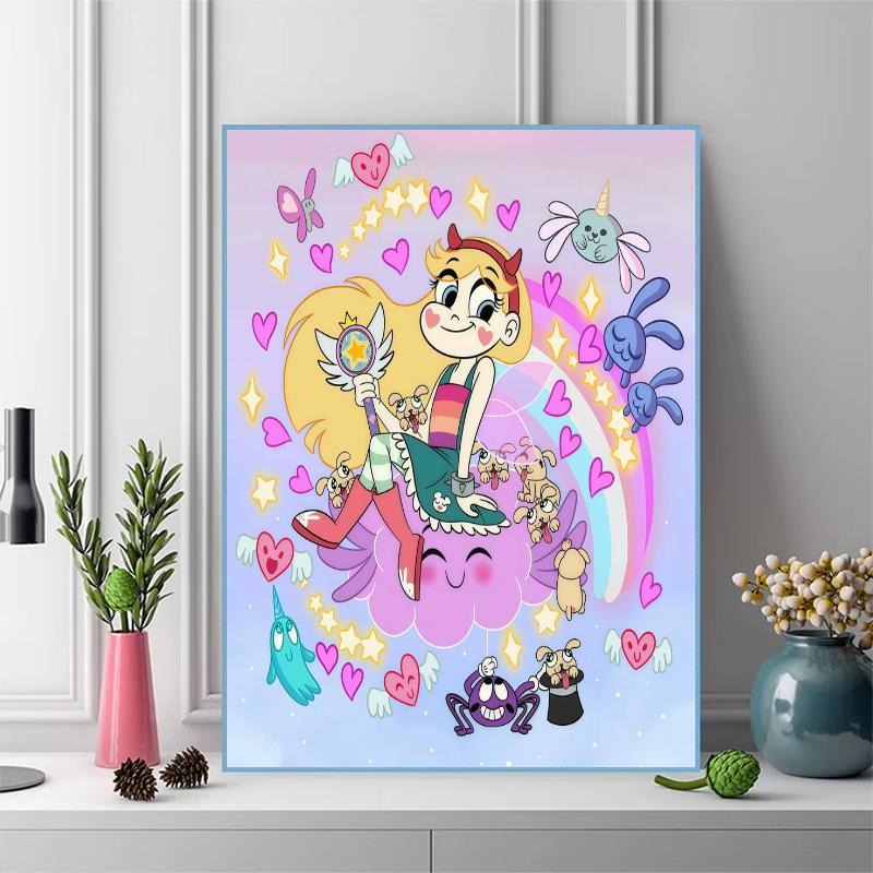 Star vs. the Forces of Evil 100% Round Full Drill 5D DIY Diamond Painting Embroidery Cross Stitch Rhinestone Décor