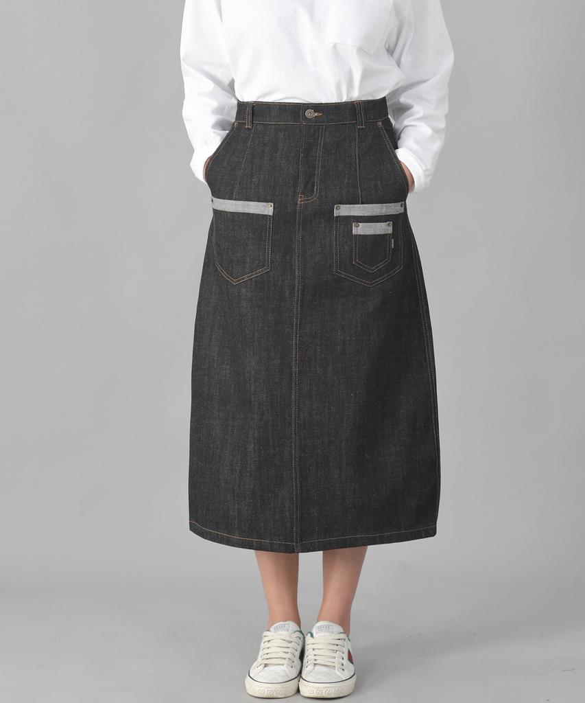 Seinteukeulu 7Pk Denim Long Skirt 7Pls-1308 Black Denim
