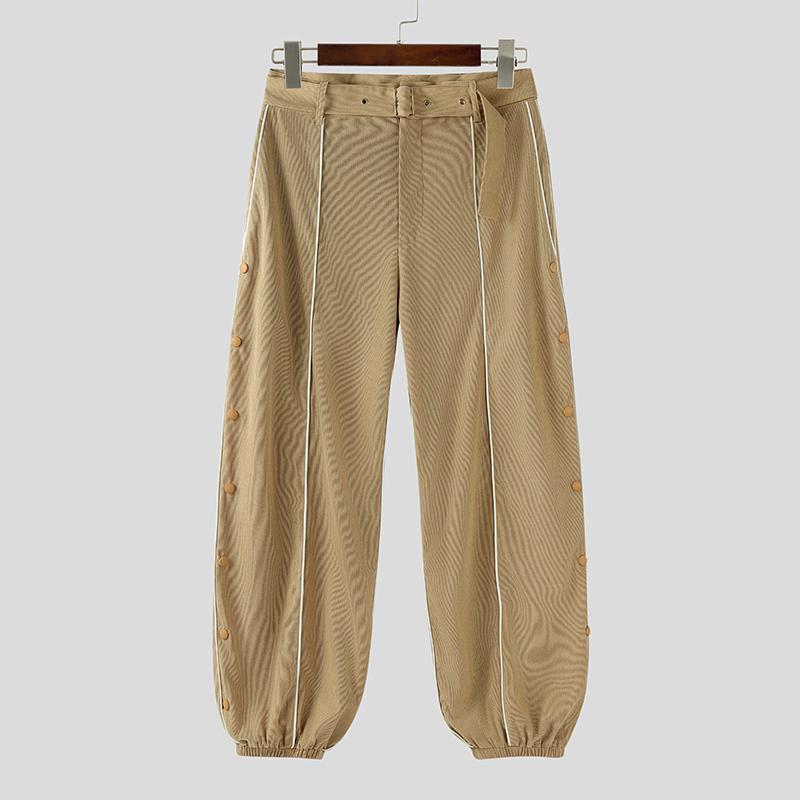 

INCERUN Мужской Пояс На Молнии Полосатый Вельветовый Повседневный Свободный Шаровары Брюки S хаки