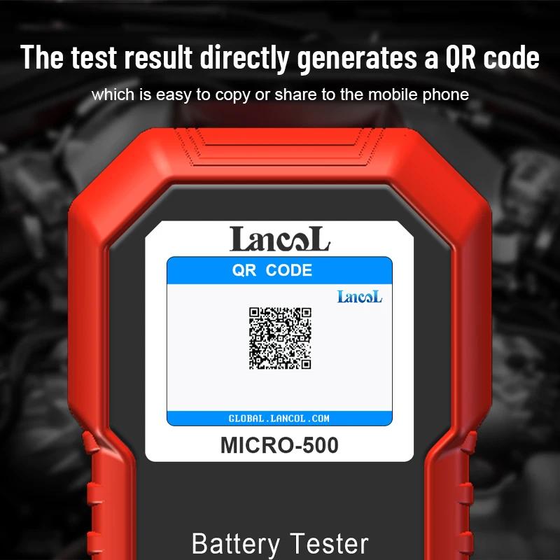 Lancol Micro 500 Car Battery Tester 12V Lithium Battery Test Lead Acid Battery Analyzer System Test 40-3000 CCA LED Display
