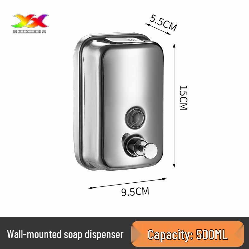 304 Stainless Steel Wall-Mounted Bathroom Soap & Hand Sanitizer Dispenser