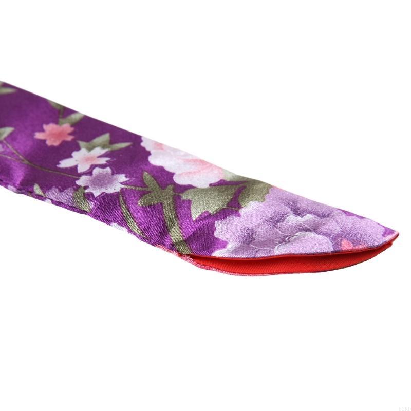 62KD Elegant Silk Hand Fan Bag Holder Folding Hand Fan for Case Party Wedding B
