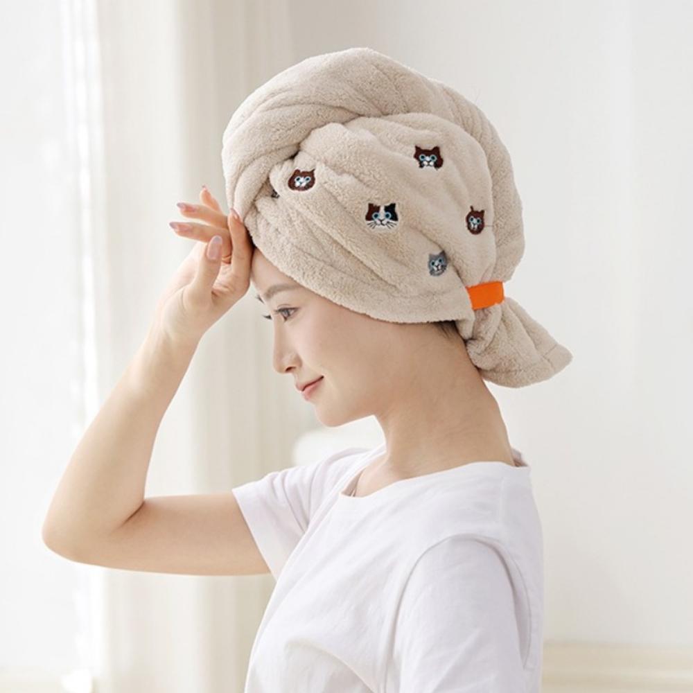 Coral Velvet Bath Hats Quick Drying Quick Drying Cap Comfortable Dry Hair Cap Hair Care