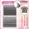 Natural Dense C-Song Single Cluster False Eyelashes 10-16Mm Mixed Diy Segmented Multi-Hair Eyelashes