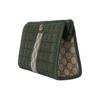 Gucci Double G Logo Zipper Closure Canvas And Leather Mini Clutch Men Clutch Green 751912-FAB7W-3046