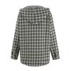 Womens Plaid Shacket Jacket Long Sleeve Button Down Fleece Hooded Jackets Warm Coat