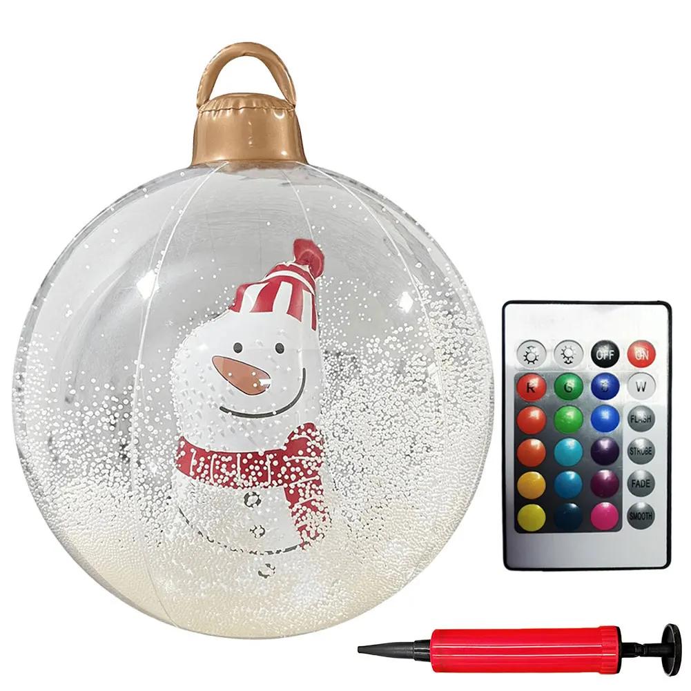 PVC Inflatable Christmas Ball Garden Decoration Ornaments Ball 60CM Xmas New Years Party Atmosphere Ball Yard Lawn Porch Decor