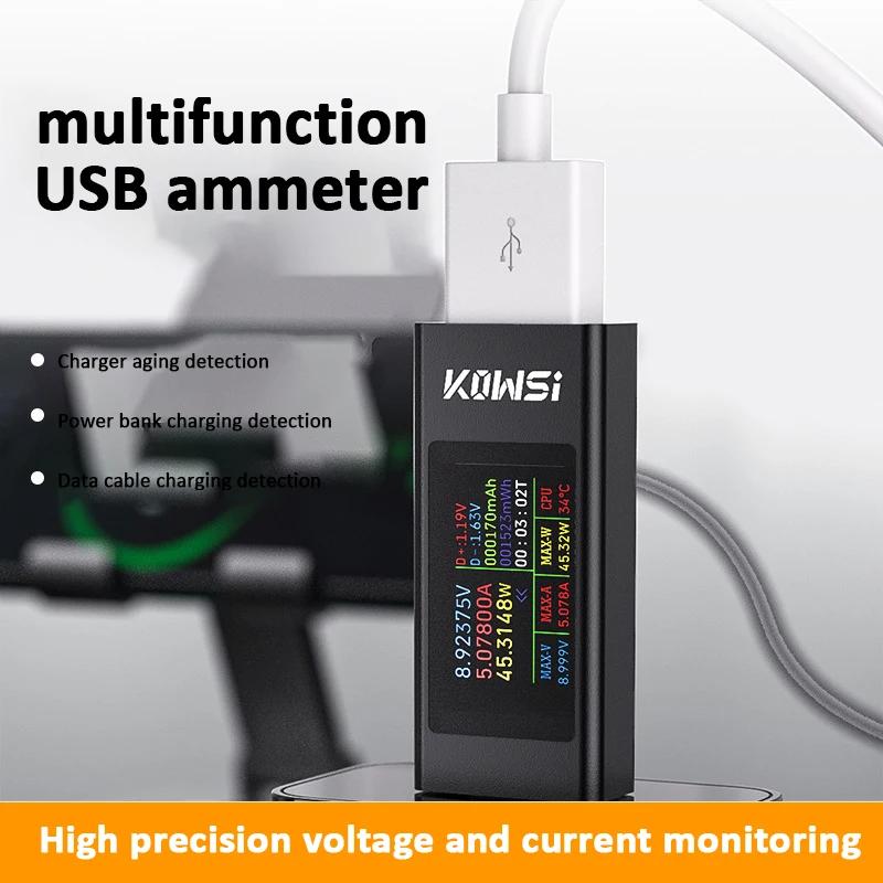 USB-Tester DC Digitales Voltmeter Amperemeter Strom Spannungsmesser Volt Amperemeter Detektor Powerbank Ladegerät Anzeige 4-30V 6.5A