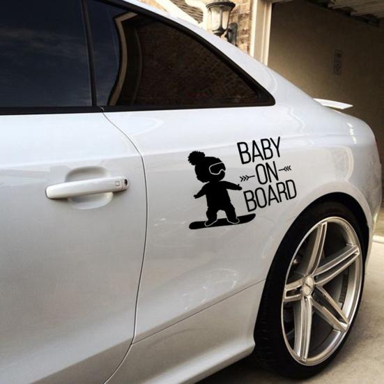 16x12cm BABY ON BOARD Snowboard Waterproof Car Styling Window Sticker Decal