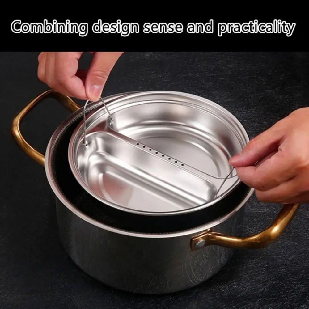 Round Stainless Steel Steaming Basket Stackable Steamers Insert Food Pan Steaming Plate  Vegetable